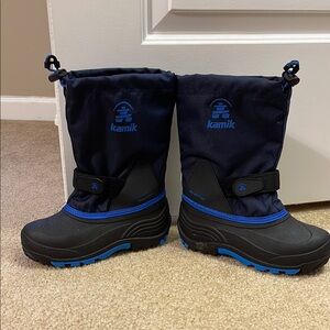 Kamik Kids' Black and Blue Winter Boots
